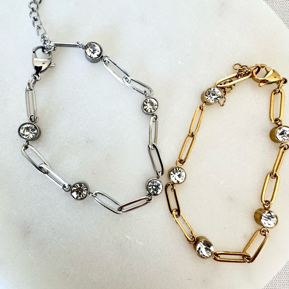 Elegant Silver Or Gold Link Bracelet
